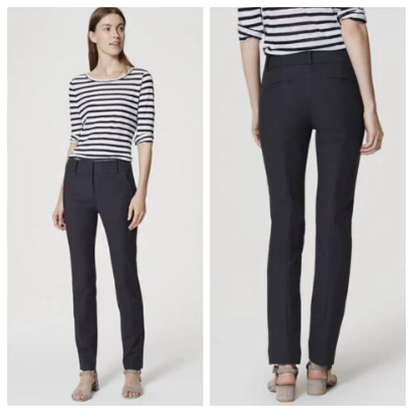 NWT LOFT Women's Skinny Fit Trouser Pant Black Size 6 - Picture 1 of 10